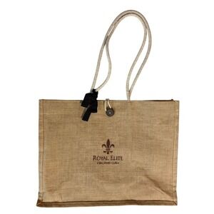 Royal Elite Vacation Club Beige Burlap‎ Tote Bag with Rope Handles